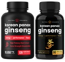 NutraChamps Complete Ginseng Duo - A teljes energia, Focus & Stamina Support Bundle - Ginseng Gold & Korea Red Panax Ginseng