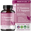 Tiszta D Mannose kapszula 1000mg Per Serve - Gyors hatású húgyúti fertőzés támogatása - Vizeleti Tract Cleanse & Bladder Health - Cranberry, D- Mannose, Gyermekláncfű, Hibiscus Virág - 60 Veggie Caps