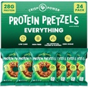 Crisp Power Protein Pretzels, Mindent, Magas Protein Vegan Keto Snack, 28 G Növényalapú fehérje, Alacsony széntartalmú Crunchy Pretzel Snacks, Sugar Free, No Seed Oils, 1.75 oz Bags, 24 csomag