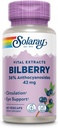SOLARAY Bilberry Berry kivonat 42 mg, Eye Health & Circulation Support, 36% Antocianozidok, Vegan, 60 VegCaps