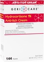 Gericare Hydrocortisone 1% Anti- Itch Cream, Maximum Strength, 144 Count Pack, 0.5oz Minden csomag (1-es csomag)