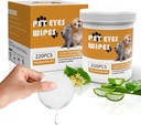 Senlong Eyes Wipes für Hunde - Gently Remove Tear Stain - Hund Augenreiniger,Eye Debris, Entladung, Mucus Secretions - Hund Augentücher Tränen Fleckenentferner - Hund & Katze Augentücher - 220pcs, weiß