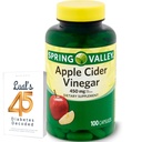 Apple Cider Vinear 450mg. Spring Valley Apple Cider Vineval Capsules 450 mg 100 Count, Non-GMO, Gluten Free Supplement Bundle Luall 45 Diabetes Decoded