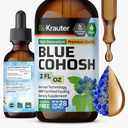 BIO KRAUTER® Menopause Supplements für Damen* - Blaue Cohosh Tincture 2 Fl.Oz 28 Tage Supply - Vegan Blue Cohosh Extract for Menopause Support - Alkohol &amp; Zucker kostenlos - Relaxation & Frauen Wellness