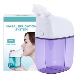 Nasal öntözési rendszer, orröblítési gép, Sinus Rinse Machine, Sinus Cleaner gép só víz tartály és hulladék gyűjtemény tartály - Orr tisztító Sinus, Sinus Felnőtt, Allergia megkönnyebbülés - lila
