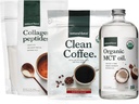 Natural Force Organic Clean Coffee + Collagen Peptides + Organic MCT Oil Bundle - Toxin Free Coffee, Grass Fed Collagen, & MCTs - Non-GMO, Keto, & Paleo - 12 Oz, 11,7 Oz, 32 Oz
