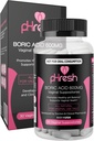 pHresh Boric Acid Suppositories for Women, Suppositories for Odor Use, Natural Feminine Care unterstützt Vaginal Health & Promotes Healthy pH Balance - Made in USA
