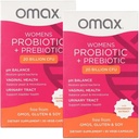 2 Pack Omax Prebiotics & Probiotics Complex nőknek, pH egyensúly, hüvelyi egészség, vizeletürítés, élesztés, UTI / BV Prevention, Bloating pH 20 Billion CFU