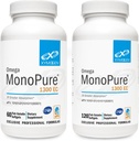 XYMOGEN Omega MonoPure 1300EC Bundle - 60 Softgels + 120 Softgels - Halolaj 3X nagyobb abszorpcióval - DHA EPA Omega 3 Supplement for Heart Health + Kognitív támogatás
