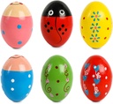 SallyFashion 6 PCS Fa Shaker Tojás Toddlers-nek, Egg Maracas Üvöltő Shackers Zenei hangszerek a párt kedvenceinek Goodie Bag Stuffers Osztálydíj
