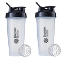 BlenderBottle Classic Shaker üveg Tökéletes proteinrázás és előedzés, 28oz, tiszta / fekete (2-es csomag)