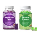 Tinies bers Papaya Enzyme Gumies és Magnézium Oxide Gumies, Emésztési egészség Felnőttek és Gyerekek, Vegan, Sugar Free, Non-GMO, Pectin