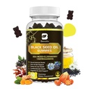 Fekete magolaj & Sea Moss Gummeumes 124; Ír-tengeri moha gumi Ashwagandha, Fekete magolaj, Elderberry, Turmic, D3-vitamin, C, Cink - Támogatás immunitás, ízületek, emésztés, haj növekedés - 60