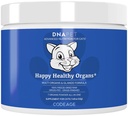 Happy Healthy Organs & Glands Supplement for Cats, Freeze- szárított nyers szarvasmarha máj Grass- Fed Csontvelő Szív Vese Pancreas, Bovine Thymus Vas Multi Orgona Powder, Joints Cat Vitamins 1.48 oz