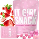 Gesunde Snacks für Erwachsene - Daily Super Greens Gummis, Multivitamin Superfood Gummy Bears, Spirulina, Chlorella, Prebiotics & Fiber für Verdauungs-Gesundheit, Adaptogene Supplement, 20 Vitamine & Minerals