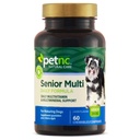 Petnc Natural Care Senior Multi Chewables (60 gróf), Daily Dog Multivitamin & Multianomic Support, Tartalmazza a cink, Magnézium, Vas & More, Támogatja az általános egészség, A érett kutyák, Máj Flavor