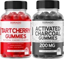 Tart Cherry (90 Gumies) Uric Acid Level Support Powerful Antioxidant Celery Seed and Actived Charcoin (60 Gumies) Egészséges Detox & Cleanse - Formulált szerves kókuszhéjak - USA Made