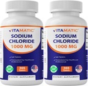 Vitamatic Nátrium- klorid 1000mg - 365 tabletta - 2 üveg elektrolit pótló és hidratáló támogatás - nem - GMO, gluténmentes