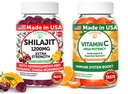 Lunakai USA Made Shilajit & C-vitamin magas potenciájú gumik Bundle - Energy and Immune Support - Non-GMO & Delicious