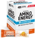Optimum Táplálkozás Amino Hidratációs csomagok, On- The- The- Energy Powder Stick csomagok, Tangerine hullám, 25 gróf