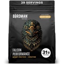 BIRDMAN Falcon Performance Vegan Protein Powder, 31g Protein, 5g Creatin, 5g BCAA, probiotikumok, elektrolitok, előedzés, alacsony szénhidrát, Sugar Free & Dairy Free, Plant Based Vanilla Protein, 29 Servings