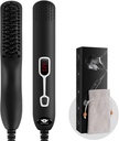 Beard Straightener Comb for Men - Frissített Professzionális Elektromos Mens Beard Straightening Fűtött kefe hordozható anti-Scald 5 Állítható hőmérsékletű és LCD kijelző szállító táskával