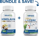 Természetes Cure Labs Bundle: Premium Monolaurin 600mg + Tiszta L- Lysine 600mg