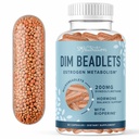 DIM-Ergänzung 200 mg für Hormon Balance | Delayed-Release Microbeadlets | Estrogen Balance für Frauen und Männer, Hormonelle Akne-Ergänzungen, Menopause & Antioxidante Unterstützung | Vegan, Soy Free | 60 Ct.