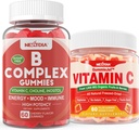 2 Pack B-vitamin Complex Gumies 2000 µg metil-B12, metil-Folát + 1 Pack teljes élelmiszer-vitamin C gumi