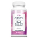 HERITAGE PARK Black Seed Oil Liquid Capsules 650mg, Nigella Sativa Oil Supplement with Thymokinone, Omega 3 6 9, Antioxidáns, Koleszterin, Emésztő, Joint & Immune Support *, Vegan, 45 Serv, 90ct