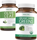 Olive Leaf kivonat & Organic Super Greens (4 hónapos ellátmány) Tiszta növényi erő köteg Olive Leaf kivonat (120 kapszula) Super Strength & Organic Super Greens (180 tabletta) Organic Superfood