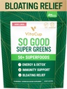 VitaCup So gut Super Greens Powder w/ 50+ Premium Superfoods, Boost Energy, Detox, Immunität w/Probiotics, Prebiotics, Fiber, Antioxidantien, Adaptogene, Spirulina, Berry Lemon,30 Servierungen