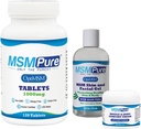 KALA EGÉSZSÉGÜGYI MOMPUR Bundle MSM tablets 120 Count, MSM Muscle & Joint Cream 2oz és MSM Gel szerves aloe 8oz