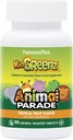 NaturesPlus Animal Parade KidGreenz, Trópusi Gyümölcs Flavor - 90 Animal- Formált, Rágótabletta - 2 darabos csomag - Brokkoli & Spinach - Vegetáriánus, Gluten Free - 180 teljes adag