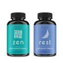 WellPath Zen Mood Support + Rest Valerian Root Alvástámogatás kiegészítők 2 Pack - Ultimate Kombination for Solid Mood, Energy & Natural Sleep Support - L-Theanine & Other Natural Ingredients - 60 Cts Each