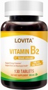 Lovita B2-vitamin (Riboflavin) 100 mg, Timed Release, 8 óra Tartós, Támogatás Metabolizmus & Idegesség Egészség, 130 Vegán tabletta