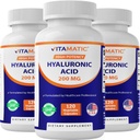 Vitamatic 3 Pack hialuronic acid tartozékok 200mg - Támogatja az egészséges kötőszövet és ízületek - Elősegíti a fiatalos egészséges bőr - összesen 360 kapszula