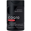 Sports Research CoQ10 (100mg) Enhanced w / Coconut Oil & Bioperine (Black Pepper) for Better Absorption