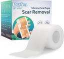 Boysea Silicone Scar Sheets (1.6 "x 120") Clear Silicone Scar Tape - Scars Removal Treatment - Újrahasználható Scar Strips Keloid, C-Section, Burn, Sebészeti hegek