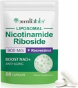 NAD kiegészítés, 900MG Liposzómás Nikotinamid Ribozid, Liposzómás Resveratrol, Quercetin, magas tisztaságú NAD + Kiegészítő energia, támogatás celluláris egészség, állóképesség és egészséges öregedés, 80 kapszula