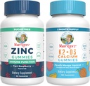 MaryRuth Organics Cink (Tart Raspberry) & Vitamin K2 + D3 Kalcium Gumies (Peach Mango & Arequot)