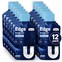 UCAN Edge Energy Gel Shots, Flavored (12, 2 Ounce Packets) for Running, Edzés, Edzések, Fitness, Kerékpározás, Crossfit Aviation 124; Sugar- Free, Vegan, & Keto Friendly Energy