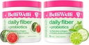 Belli Welli Daily Fiber Supplement Bundle - Uborka Lime Menta & Görögdinnye - Collagen, probiotikumok és elektrolitok - Frissítés Wellness ízesítők, 32 Total Servings
