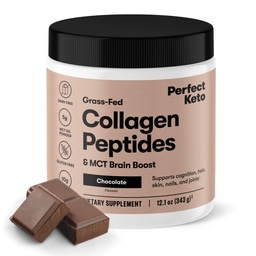 Tökéletes Keto Collagen Peptides fehérje por MCT olaj, hidrolizált Collagen, I-es és III-as típusú kiegészítés, glutén mentes, Grass Fed, Alacsony szénhidrát, Keto kávé Creamer, Collagen a nők és férfiak, csokoládé