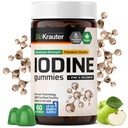 BIO KRAUTER JOD Gummees - 60 Vegan Chews - 250 µg Kálium Iodid - Jód kiegészítés szelénium Zink - Apple Flavor, Pectin- alapú sajtok