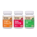 Renzo Vitaminok Hatalmas Kölyök Bundle - Vaspótlás gyerekeknek, D3 vitamin gyerekeknek, és Bright & Brainy B6 vitamin