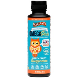 Barlean 's Omega Pals Eye Health Liquid, Tangerine Flavoled Omega 3 gyerekeknek, Fish Oil Supplement with 500 mg EPA & DHA Plus Lutein & Zeaxantin Vitamins for Blue Light Support, 8 oz