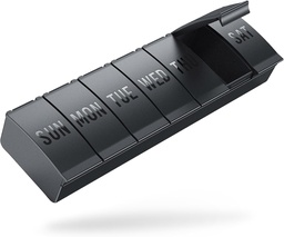 Barhon Pill Organizer Nagy, Weekly Medicine Pill Organizers, 7 Day Pills Box Case Travel Big vitamin kiegészítők Halolaj, Fekete