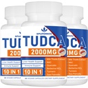 2000mg Tudca májpótló kiegészítés, Tudca Bile Salt tejcsomóval és NAC 180 kapszula 90 napig, Máj támogatása, méregtelenítés, immunrendszer