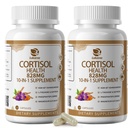 10- IN- 1 Cortisol kiegészítők Magnézium, Ashwagandha, Kamilla, L- Theanine, Foszfatidilserin, lyukaslevelű orbáncfű, Astragalus, C-vitamin & D3, Nők számára, 240 Vegán kapszula 4 hónapig, Non-GMO